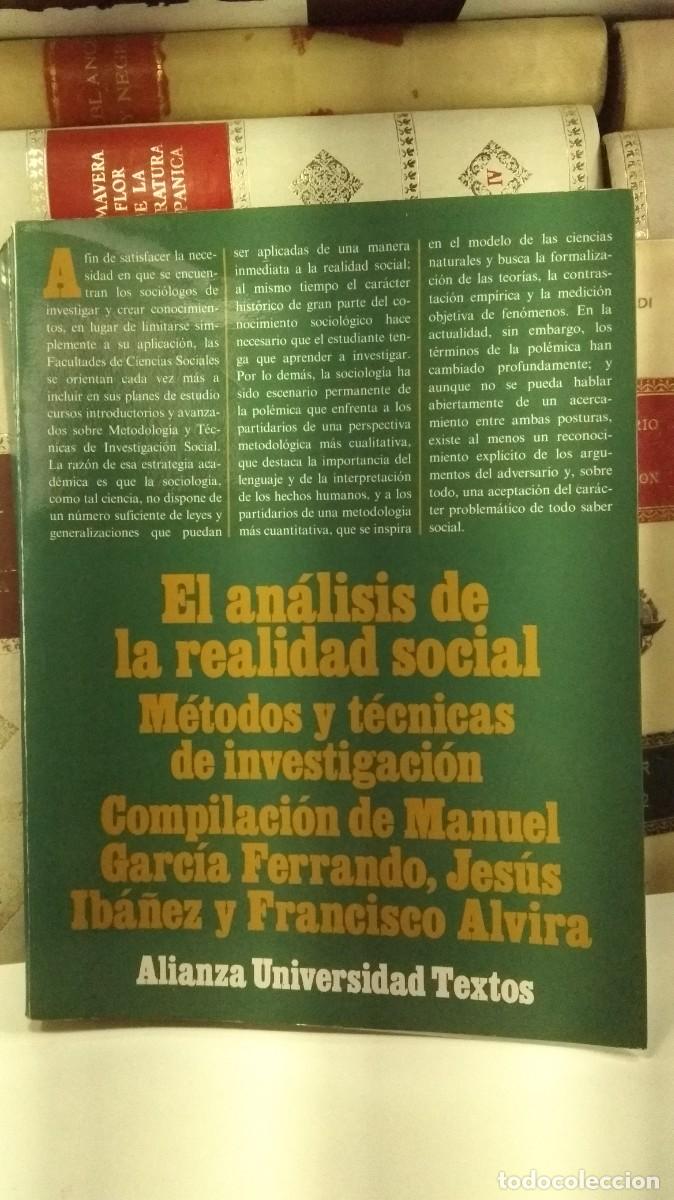 Libros de segunda mano: EL AN&Aacute;LISIS DE LA REALIDAD SOCIAL. M&Eacute;TODOS Y TECNICAS DE INVESTIGACI&Oacute;N.