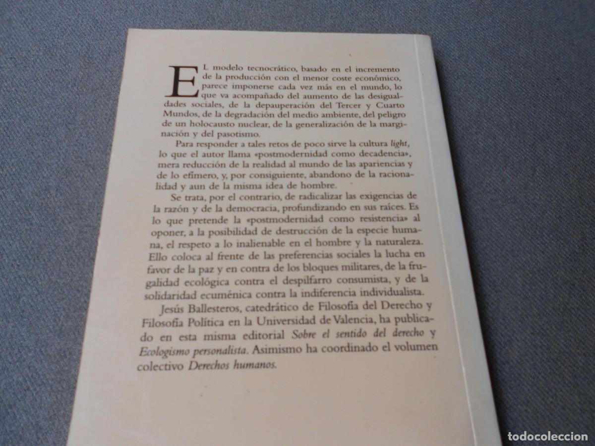 Libros de segunda mano: POSTMODERNIDAD: DECADENCIA O RESISTENCIA. - Foto 6