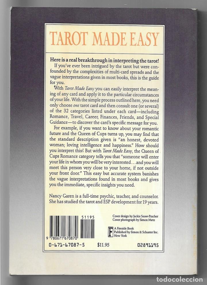 Libros de segunda mano: Tarot Made Easy. Garen, Nancy 1989 - Foto 2