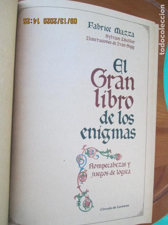 Libros de segunda mano: EL GRAN LIBRO DE LOS ENIGMAS - FABRICE MAZZA - CIRCULO DE LECTORES 2008. - Foto 2