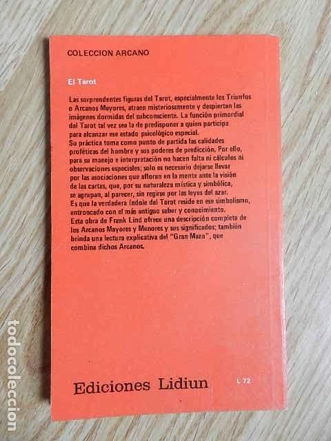Libros de segunda mano: El tarot Frank Lind Lidium a&ntilde;o 1985 - Foto 2