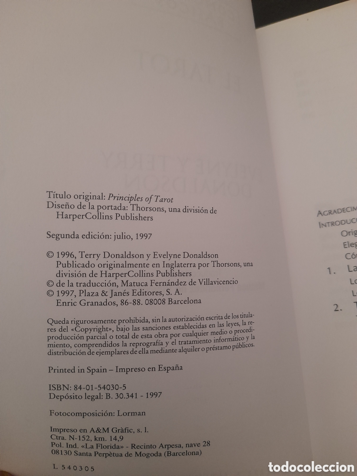 Libros de segunda mano: Libro, Conceptos b&aacute;sicos, El Tarot Evelyne Y Terry Donaldson, segunda edici&oacute;n de 1997 - Foto 3