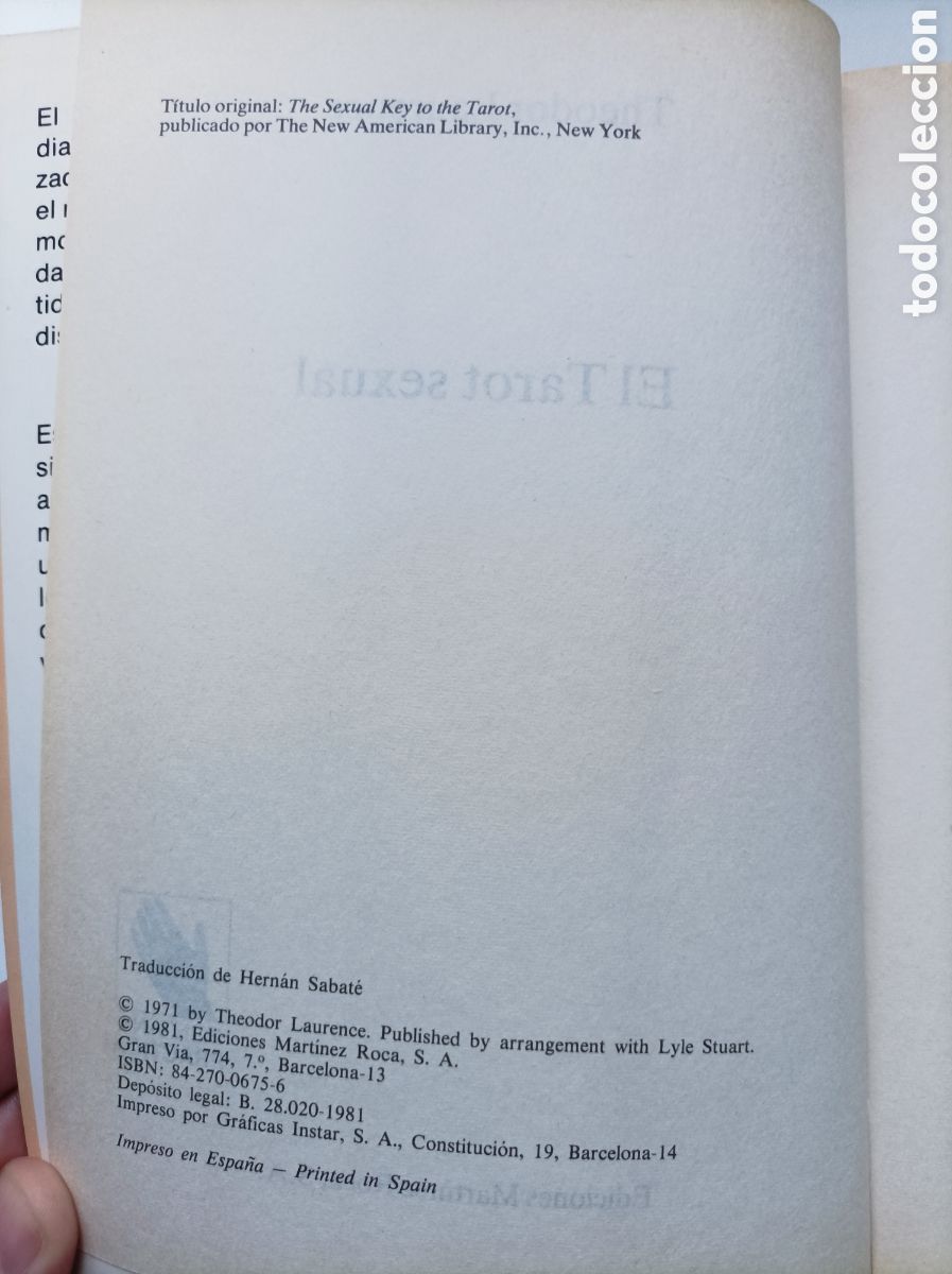 Libros de segunda mano: El tarot sexual Theodor Laurence - Foto 4