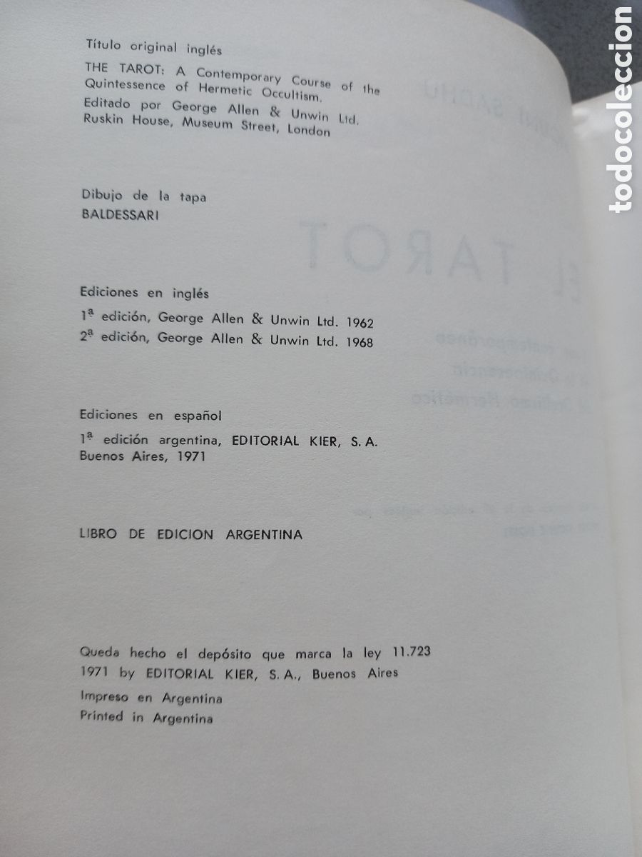 Libros de segunda mano: EL TAROT - MOUNI SADHU - KIER - 1971 - Foto 7