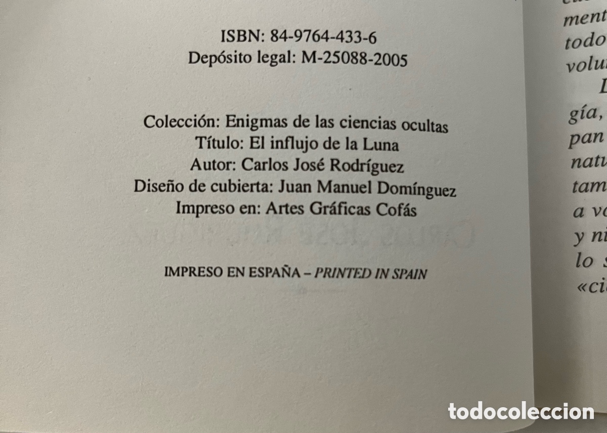 Libros de segunda mano: Libro El influjo de la luna - Carlos Jos&eacute; Rodr&iacute;guez - Foto 5