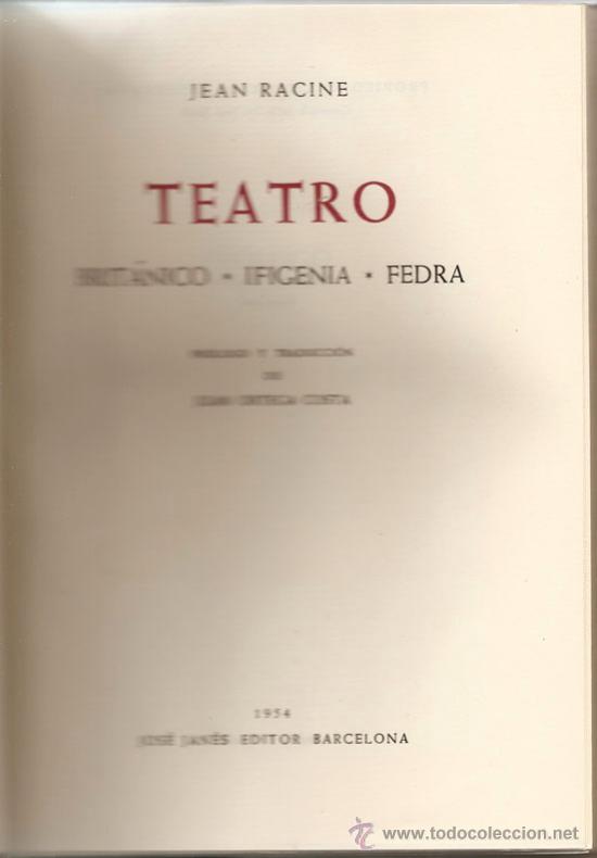 Libros de segunda mano: Teatro / J. Racine.- 1954 - Foto 2