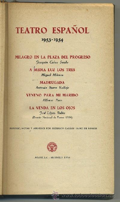 Libros de segunda mano: TEATRO ESPA&Ntilde;OL 1953-54  (A-TEA-144) - Foto 1