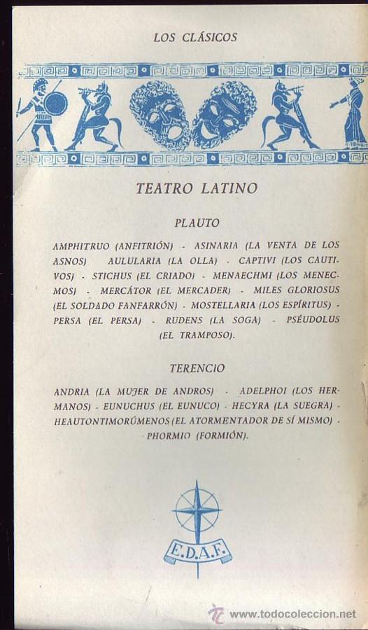 Libros de segunda mano: TEATRO LATINO. PLAUTO. TERENCIO - Foto 1