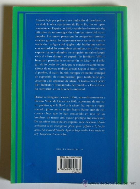 Libros de segunda mano: MISTERIO BUFO - DARIO FO - Foto 2