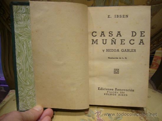 Libros de segunda mano: &rdquo;CASA DE MU&Ntilde;ECA  Y HEDDA GABLER&rdquo; DE E. IBSEN. 1&ordf; EDICION 1.943. - Foto 2