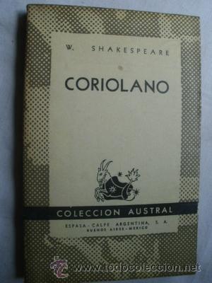 Libros de segunda mano: CORIOLANO. SHAKESPEARE, W. 1947. Austral 736 - Foto 1