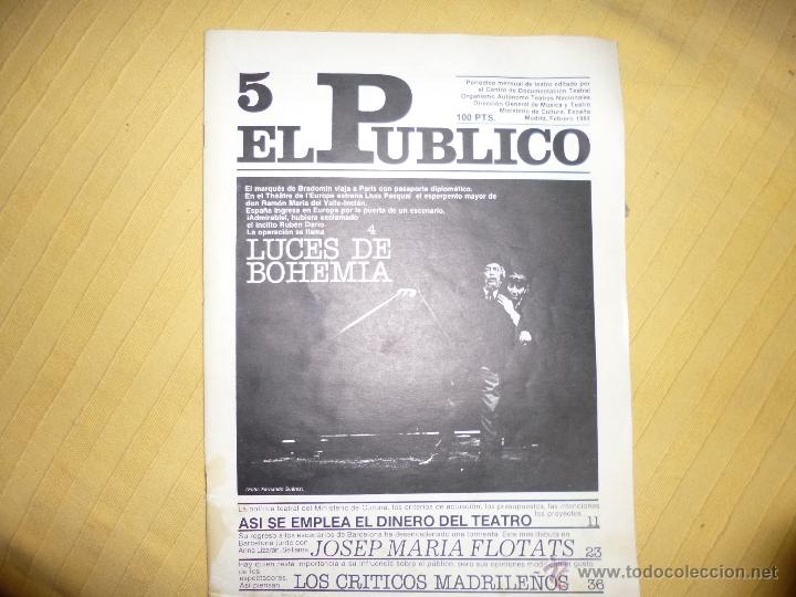 Libros de segunda mano: REVISTA EL P&Uacute;BLICO  TEATRO N 5 feb 84