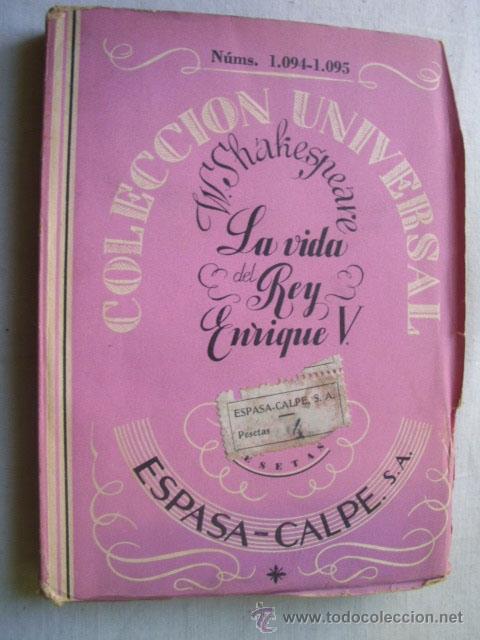 Libros de segunda mano: LA VIDA DEL REY ENRIQUE V. SHAKESPEARE, William. 1943
