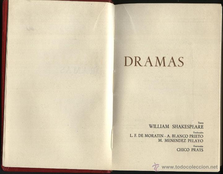 Libros de segunda mano: SHAKESPEARE. W, DRAMAS,HAMLET,EL REY LEAR Y EL MERCADER DE VENECIA. - Foto 2