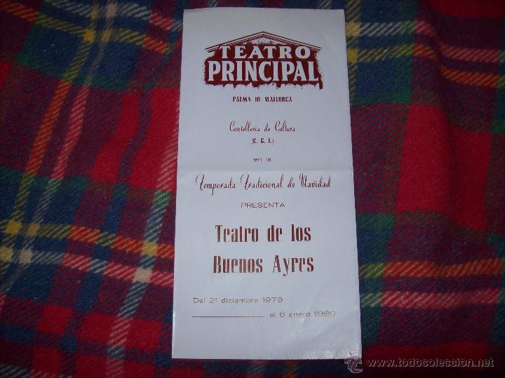 Libros de segunda mano: PROGRAMA DEL TEATRO PRINCIPAL EN EL QUE PRESENTA - TEATRO DE LOS BUENOS AYRES -.1979 / 80. MALLORCA - Foto 2