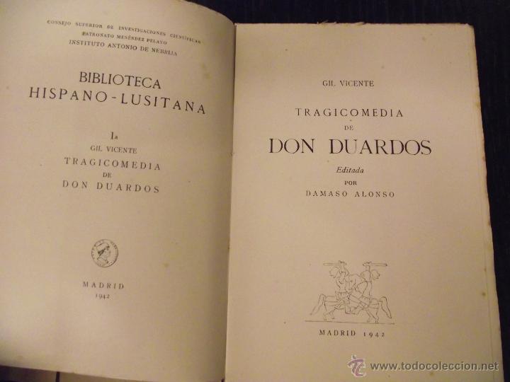 Libros de segunda mano: TRAGICOMEDIA DE DON DUARDOS, GIL VICENTE - Foto 2