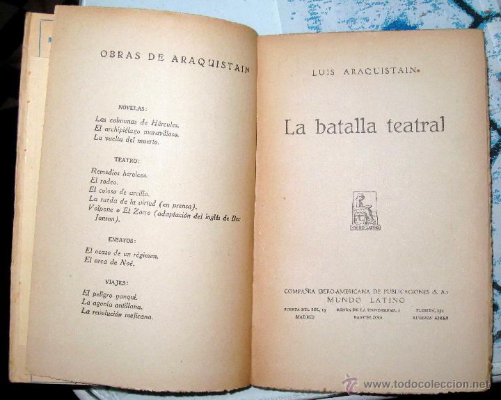 Libros de segunda mano: Luis Araquistain. La batalla teatral. 1930 - Foto 3