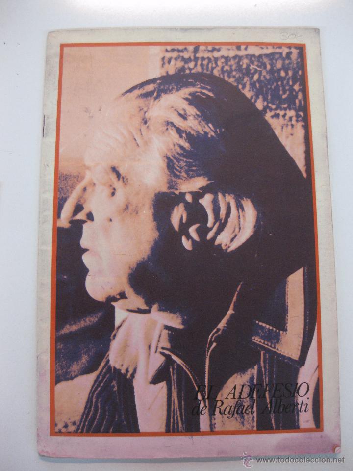 Libros de segunda mano: PROGRAMA DE EL ADEFESIO DE RAFAEL ALBERTI. CORRAL DE COMEDIAS. - Foto 1