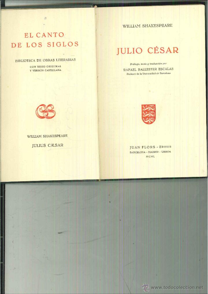 Libros de segunda mano: JULIO C&Eacute;SAR. W. Shakespeare - Foto 1