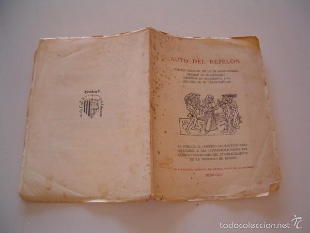 Libros de segunda mano: HANS GYSSER. Auto del Repel&oacute;n. Edici&oacute;n facs&iacute;mil.  RM74930. - Foto 1