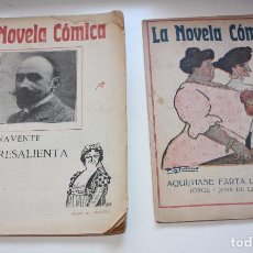 Libros de segunda mano: NOVELA COMICA,(1916 Y17 ). AQUÍ HASE FARTA UN HOMBRE(J.YJ.DE LA CUEVA)+ LA SOBRESALIENTA.(BENAVENTE)