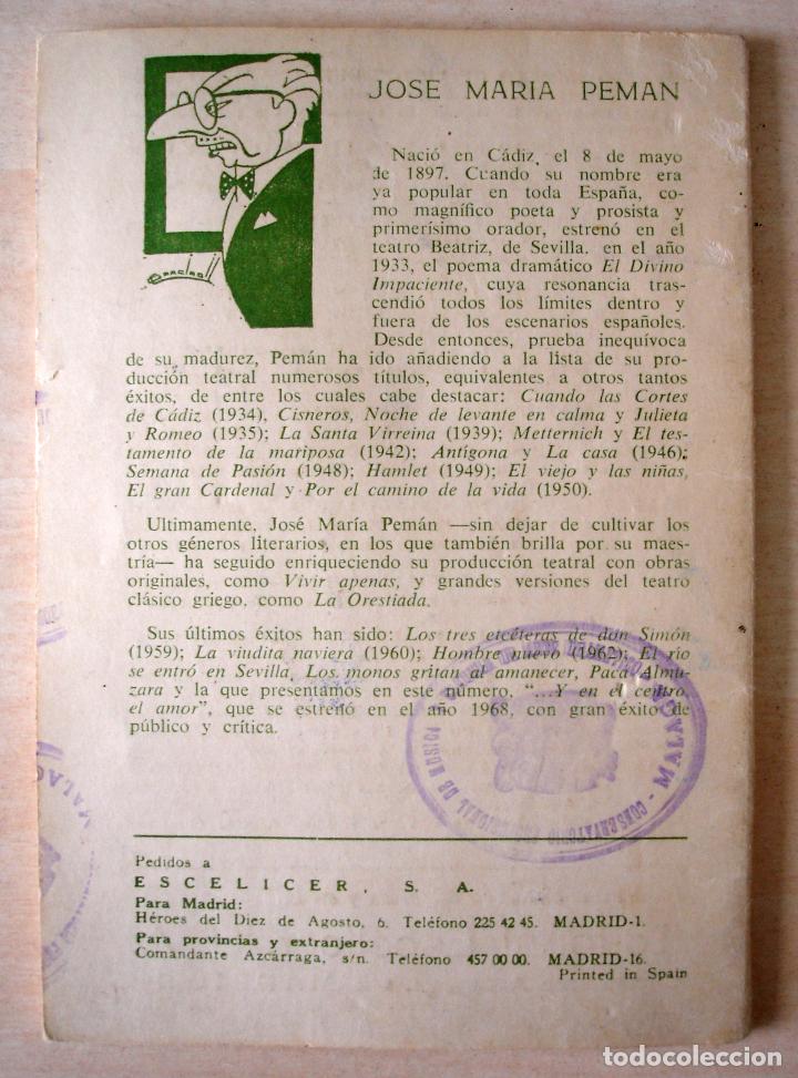 Libros de segunda mano: Ant&iacute;gona, versi&oacute;n de Jos&eacute; Mar&iacute;a Pem&aacute;n. 1960 - Foto 2