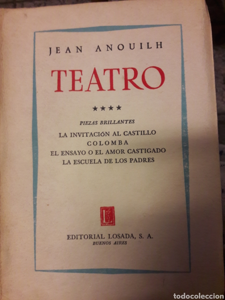 Libros de segunda mano: Jean Anouilh. Teatro. 1957. - Foto 1