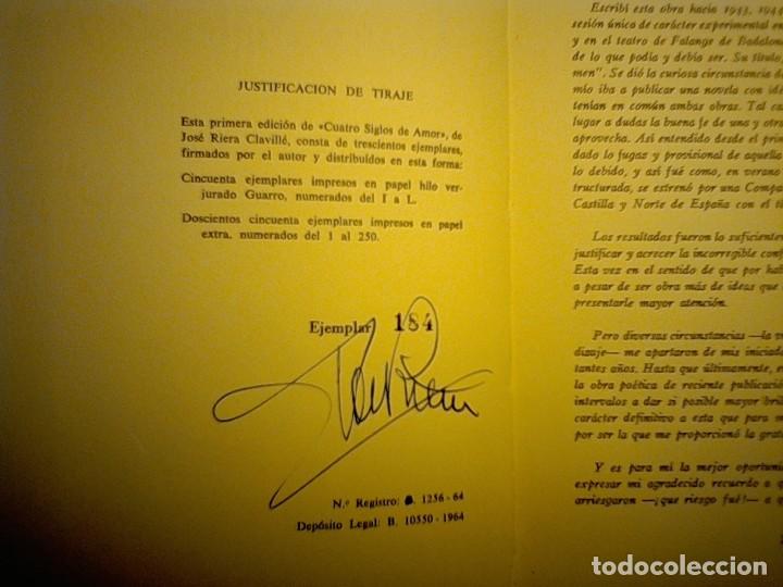 Libros de segunda mano: Cuatro siglos de amor Jose Riera Claville - Foto 2