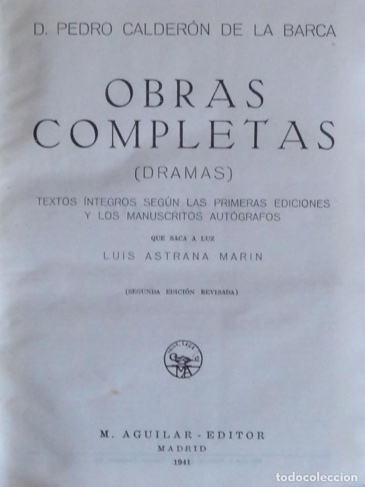 Libros de segunda mano: OBRAS COMPLETAS (DRAMAS) - D. Pedro CALDER&Oacute;N DE LA BARCA - Foto 2