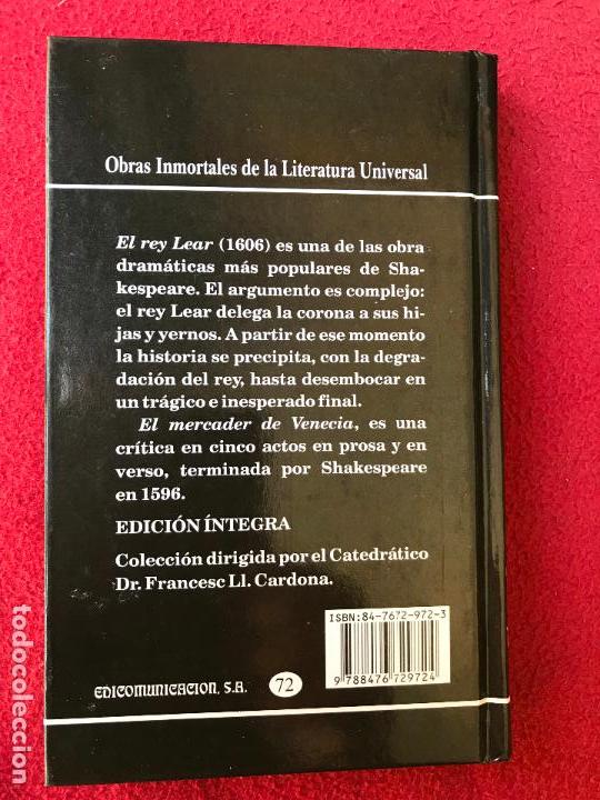 Libros de segunda mano: El rey Lear / El mercader de Venecia. William Shakespeare. 1999 - Foto 2