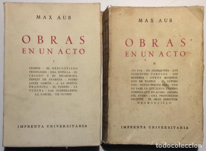 Libros de segunda mano: Max Aub. Obras en un Acto. Vol I y II - Foto 1
