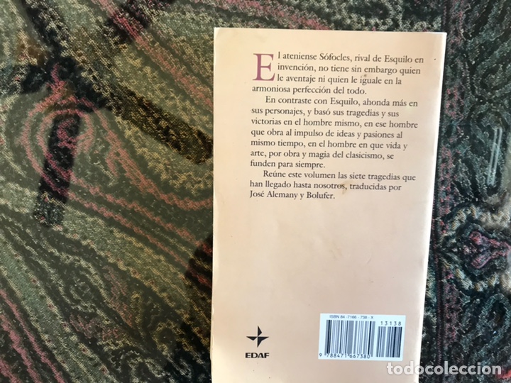 Libros de segunda mano: Tragedias. S&oacute;focles. Pr&oacute;logo de Luis Alberto de Cuenca. Edaf. Como nuevo - Foto 2