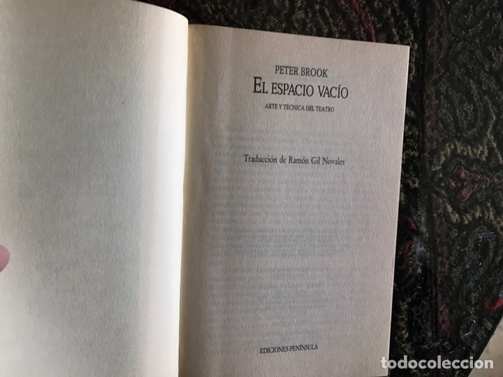 Libros de segunda mano: El espacio vac&iacute;o. Arte y t&eacute;cnica del teatro. Peter Brook - Foto 3