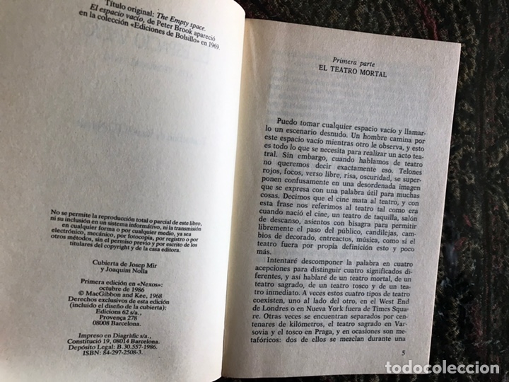 Libros de segunda mano: El espacio vac&iacute;o. Arte y t&eacute;cnica del teatro. Peter Brook - Foto 4
