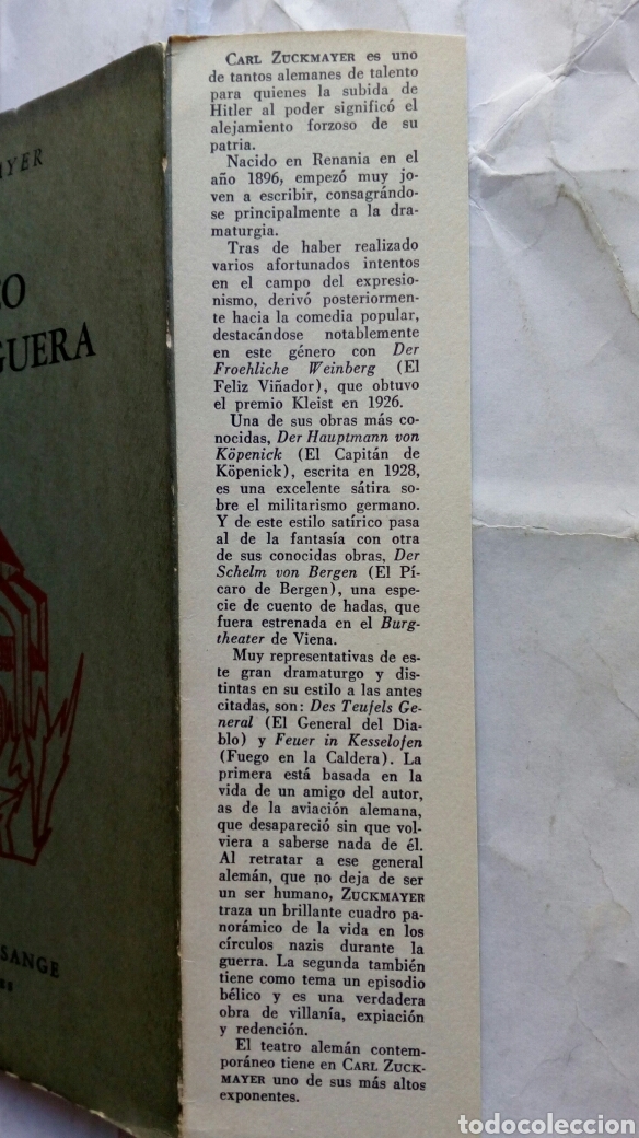 Libros de segunda mano: C&aacute;ntico en la hoguera. Carl Zuckmayer. - Foto 4