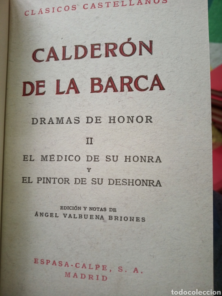 Libros de segunda mano: Dramas de honor. Calder&oacute;n de la Barca - Foto 4