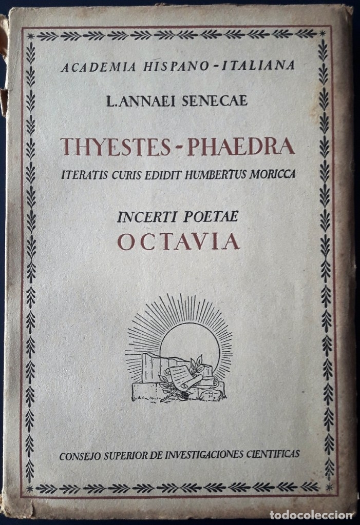 Libros de segunda mano: THYESTES PHAEDRA / OCTAVIA (SENECA) - 1949 - SIN USAR JAM&Aacute;S. - Foto 1