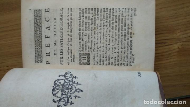 Libros de segunda mano: Antiguo libro de 1735 de Horacio, Impreso en amsterdam, En franc&eacute;s. - Foto 8
