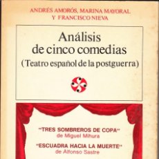 Libros de segunda mano: AA.VV. ANÁLISIS DE CINCO COMEDIAS (TEATRO ESPAÑOL DE LA POSTGUERRA. VER FOTO). CASTALIA, MADRID 1977