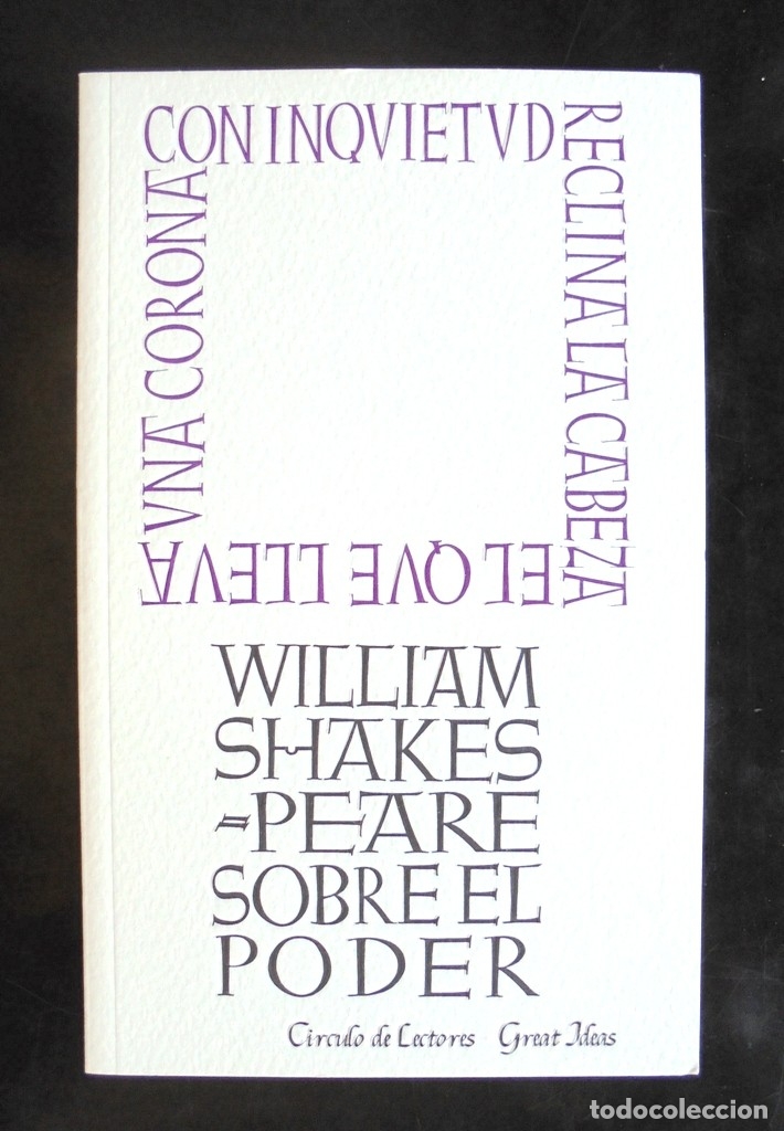 Libros de segunda mano: Sobre el poder William Shakespeare 2012 impecable C&iacute;rculo de Lectores, Great Ideas &ndash; Santillana - Foto 1