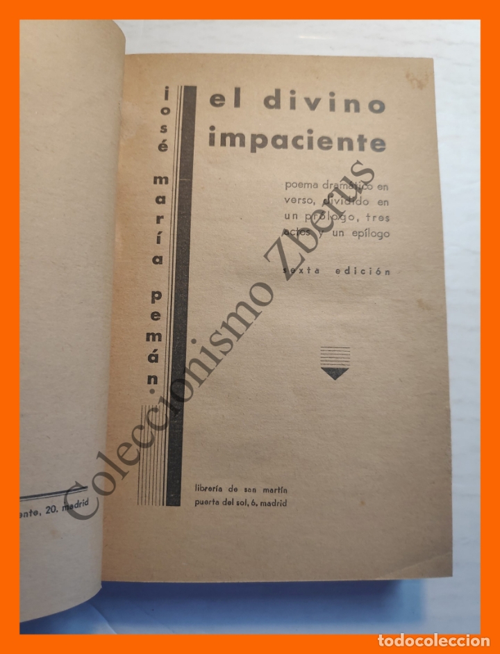 Libros de segunda mano: El Divino Impaciente - Jos&eacute; Mar&iacute;a Pem&aacute;n - Foto 2