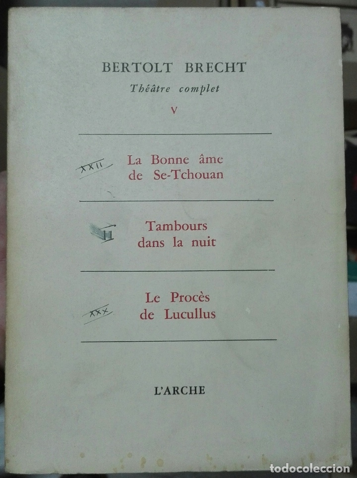 Libros de segunda mano: Bertolt Brecht. Th&eacute;&acirc;tre complet V. - Foto 1