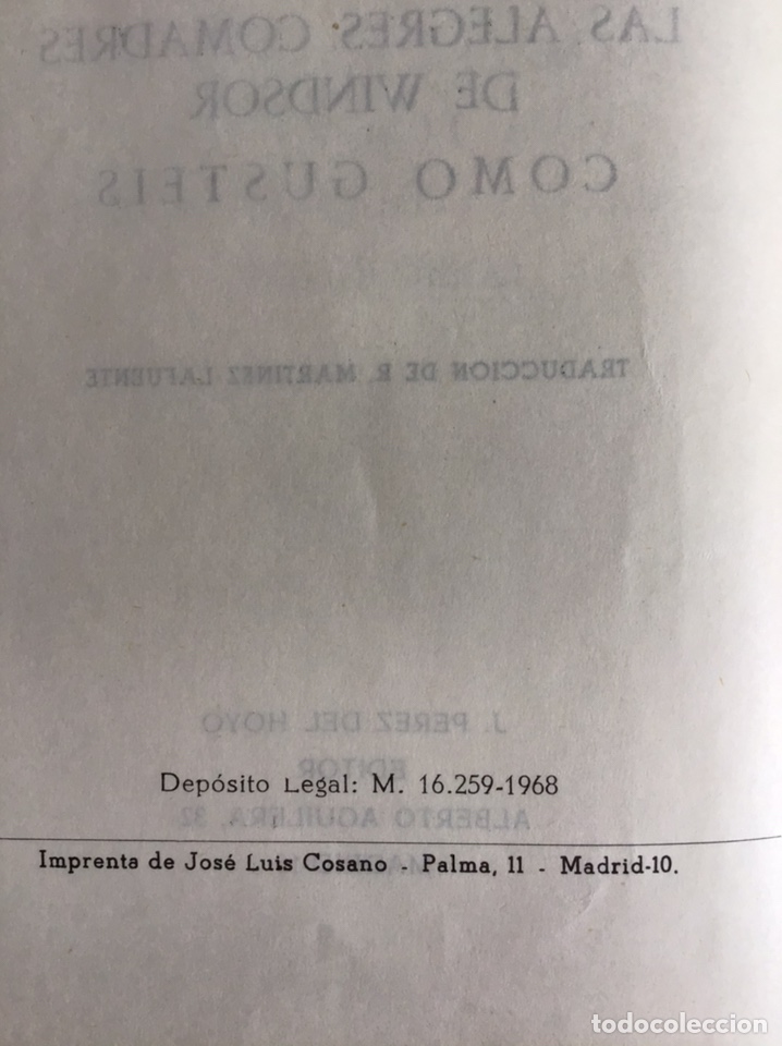 Libros de segunda mano: SHAKESPEARE / 2 VOL&Uacute;MENES  / J. P&Eacute;REZ DEL HOYO - Foto 8