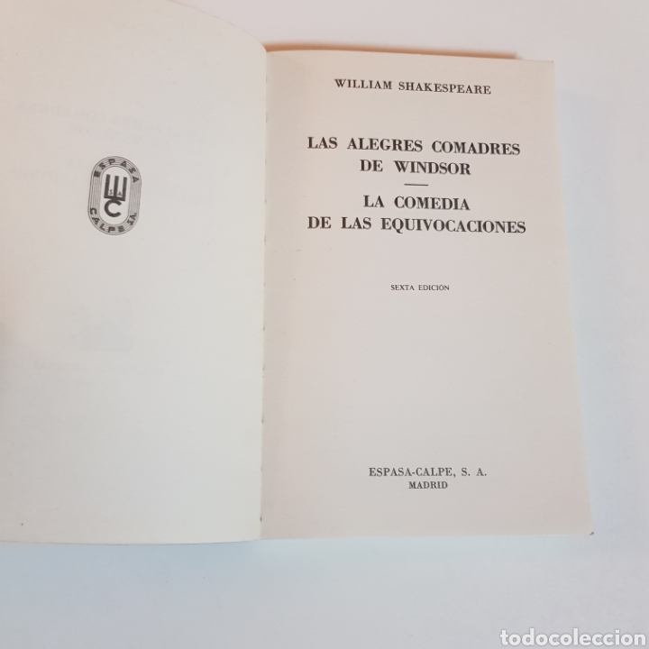 Libros de segunda mano: WILLIAM SHAKESPEARE - COLECCION AUSTRAL 452 - LAS ALEGRES COMADES DE WINDSOR - LA COMEDIA DE LAS ... - Foto 2