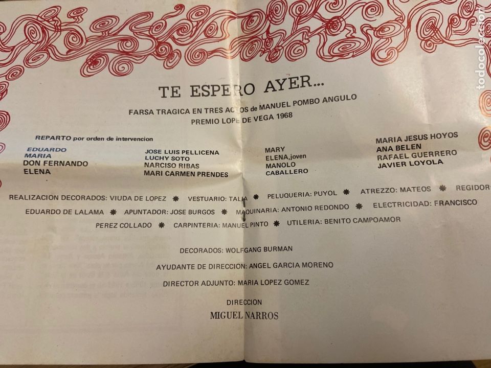 Libros de segunda mano: TE ESPERO AYER... MANUEL POMBO ANGULO - TEATRO ESPA&Ntilde;OL - Foto 3