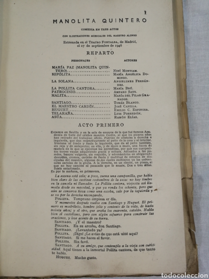 Libros de segunda mano: MANOLITA QUINTERO COMEDIA - Foto 3