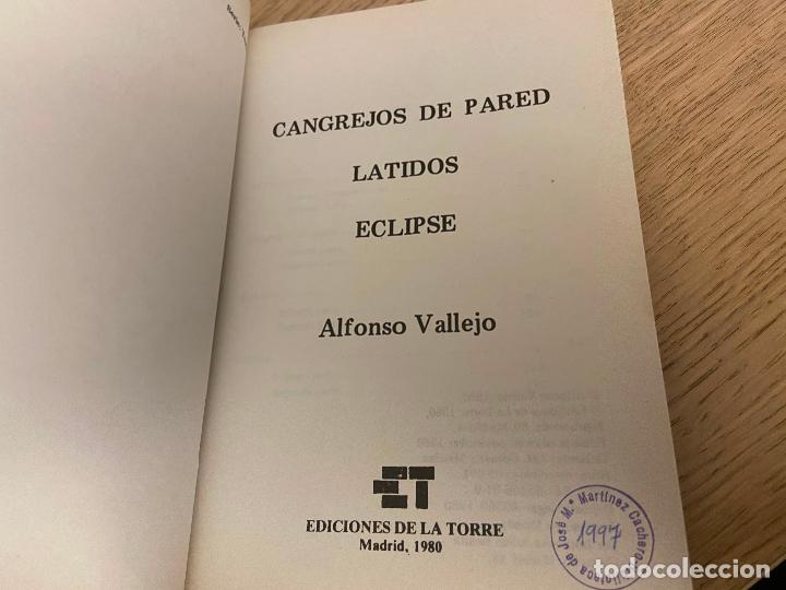 Libros de segunda mano: CANGREJOS DE PARED- LATIDOS - ECLIPSE - ALFONSO VALLEJO - Foto 2