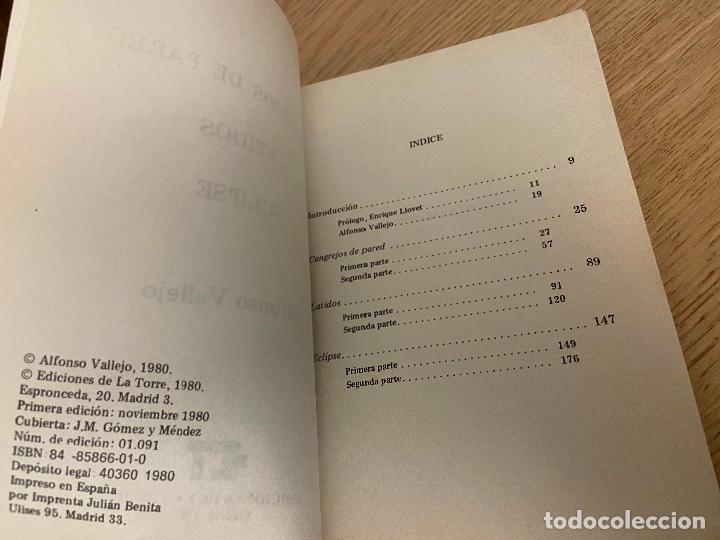 Libros de segunda mano: CANGREJOS DE PARED- LATIDOS - ECLIPSE - ALFONSO VALLEJO - Foto 3