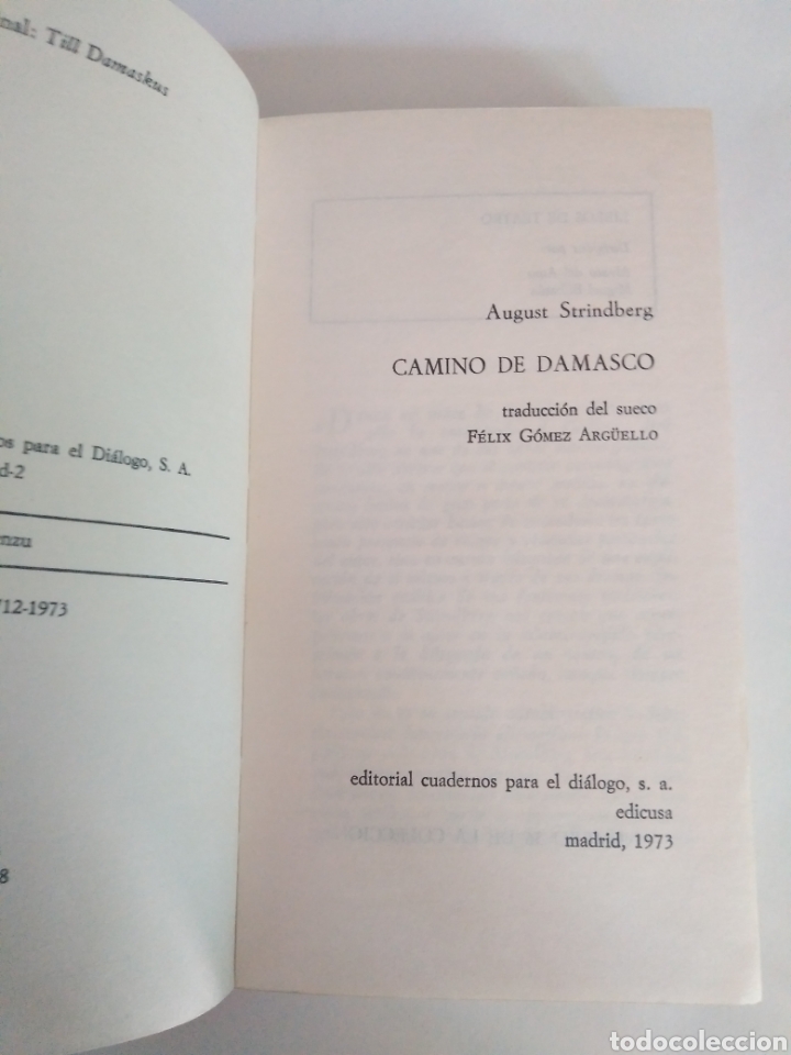 Libros de segunda mano: Camino de Damasco / August Strindberg - Foto 4