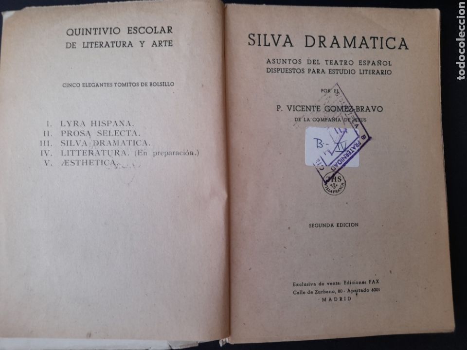 Libros de segunda mano: Silva dram&aacute;tica - Vicente G&oacute;mez Bravo (1949) - Foto 2
